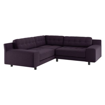 An Image of Habitat Hendricks Right Corner Velvet Chaise - Dark Purple