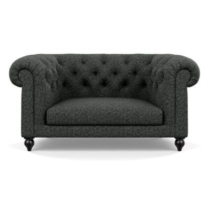 An Image of Heal's Fitzrovia Loveseat Brecon Charcoal Black Feet