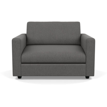 An Image of Heal's Nimbus II Loveseat Brushed Cotton Cadet Black Feet