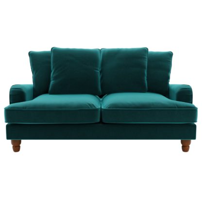 An Image of Beatrice Velvet Scatter Back 2 Seater Sofa Bottle (Green)