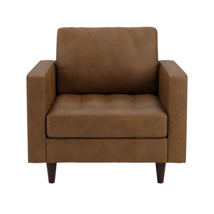 An Image of Zoe Faux Leather Armchair Tan (Brown)