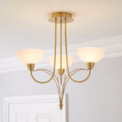 An Image of Buville 3 Light Ceiling Fitting Gold