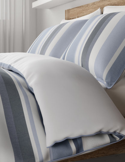 An Image of M&S Pure Cotton Striped Bedding Set