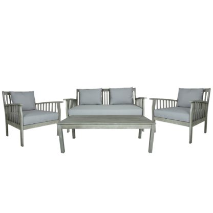 An Image of Acacia Washed Wood Lounge Set Washed White