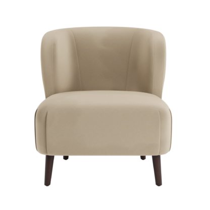 An Image of Ava Natural Velvet Chair Natural