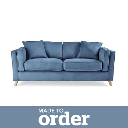 An Image of Arabella 2 Seater Sofa Brushed Plain Fabric Brushed Plain Cobalt