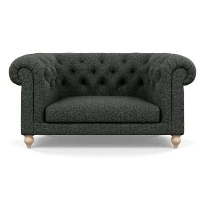 An Image of Heal's Fitzrovia Loveseat Brecon Charcoal Black Feet