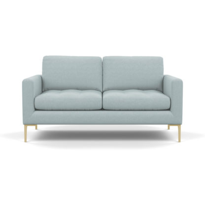 An Image of Heal's Eton 2 Seater Sofa Brushed Cotton Cadet Black Feet