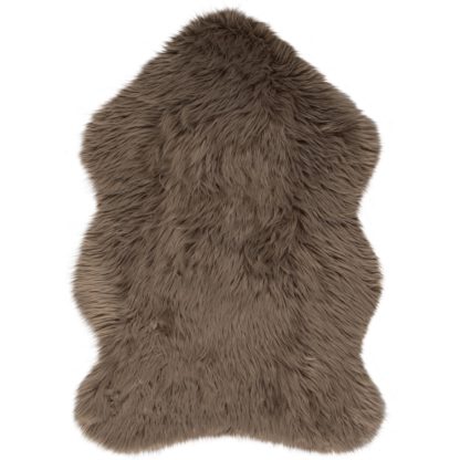 An Image of Single Pelt Faux Sheepskin Rug Grey