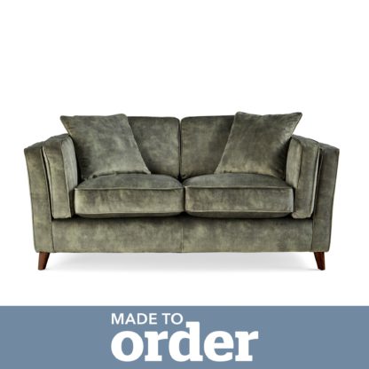 An Image of Arabella 2 Seater Sofa Slub Velvet Slub Velvet Forest Green