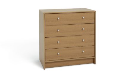 An Image of Argos Home Malibu 4 Drawer Wide Chest - Oak Effect