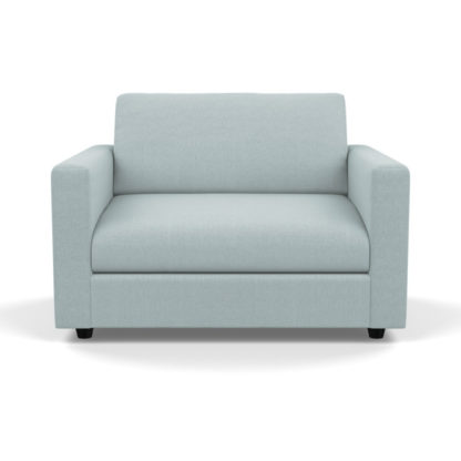 An Image of Heal's Nimbus II Loveseat Brushed Cotton Cadet Black Feet