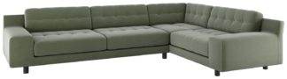 An Image of Habitat Hendricks Right Corner Velvet Chaise - Sage Green