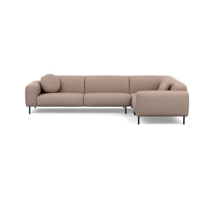 An Image of Heal's Luna Medium Right Hand Facing Corner Sofa Luxury Leather Anthracite