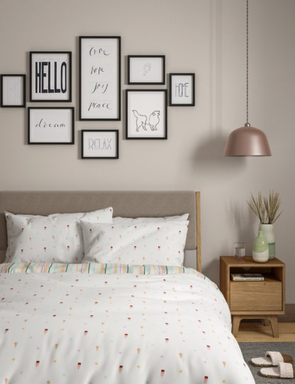 An Image of M&S Cotton Mix Ice Cream Bedding Set