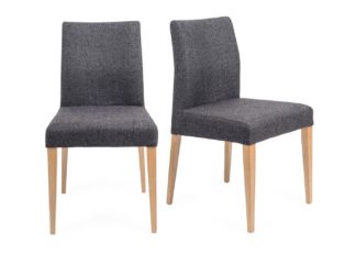 An Image of Heal's Hudson Pair Of Dining Chairs Volcano Coal Natural Legs