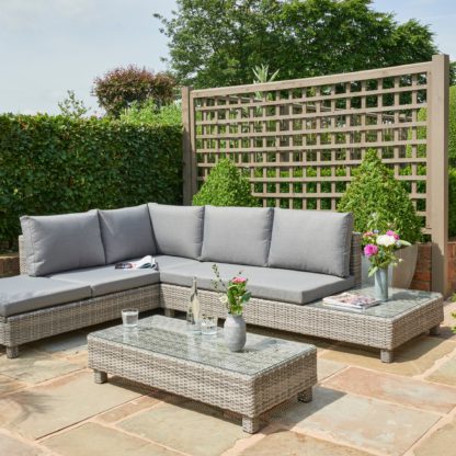 An Image of Bahama 4 Seater Grey Corner Sofa Set Grey