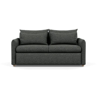 An Image of Heal's Pillow 3 Seater Sofa Brecon Charcoal Black Feet