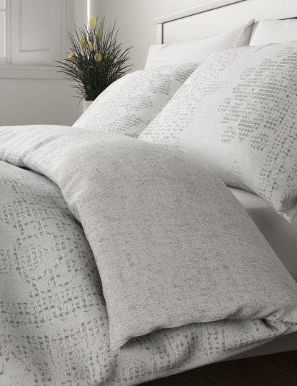 An Image of M&S Cotton Rich Geometric Waffle Bedding Set