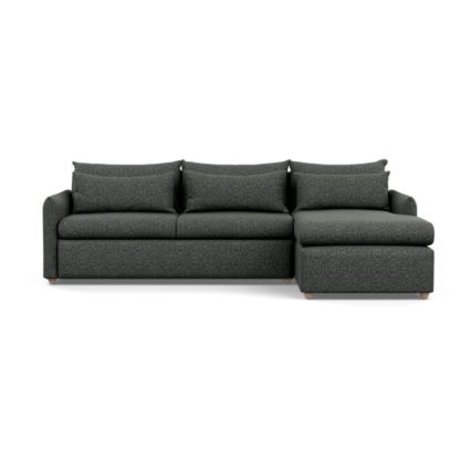 An Image of Heal's Pillow Large Right Hand Corner Chaise Brecon Charcoal Black Feet
