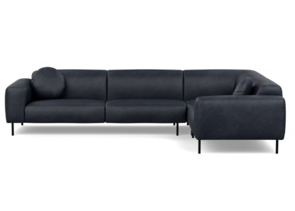 An Image of Heal's Luna Medium Right Hand Facing Corner Sofa Luxury Leather Anthracite