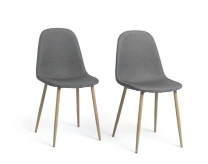 An Image of Habitat New Beni Pair of Fabric Chairs - Grey