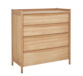 An Image of Habitat Derwent 4 Drawer Oak Chest of Drawers