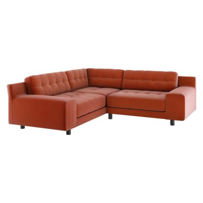 An Image of Habitat Hendricks Right Corner Velvet Chaise - Orange