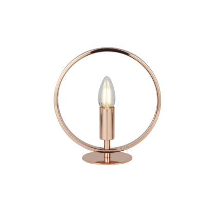 An Image of Durras Ring Detail Table Lamp - Rose Gold