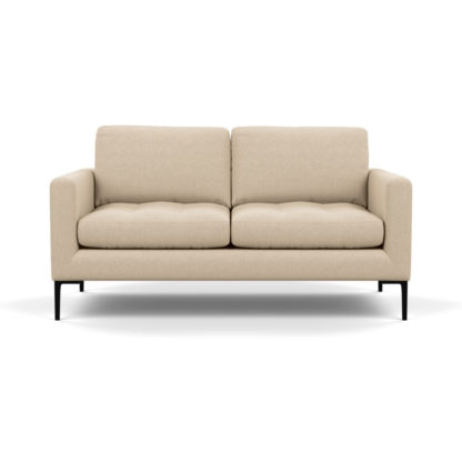 An Image of Heal's Eton 2 Seater Sofa Brushed Cotton Cadet Black Feet