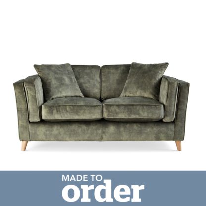 An Image of Arabella 2 Seater Sofa Slub Velvet Slub Velvet Forest Green