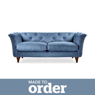 An Image of Jaipur 2 Seater Sofa Brushed Plain Fabric Brushed Plain Cobalt