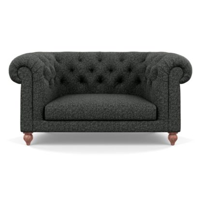 An Image of Heal's Fitzrovia Loveseat Brecon Charcoal Black Feet