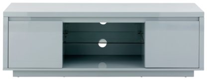 An Image of Polar 2 Door Large TV Unit - Grey Gloss