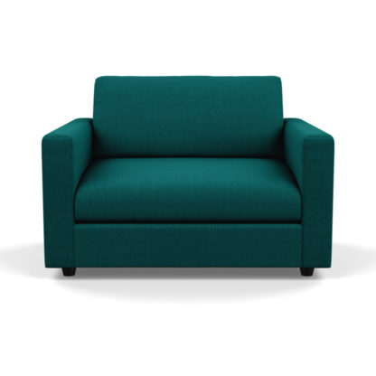 An Image of Heal's Nimbus II Loveseat Brushed Cotton Cadet Black Feet