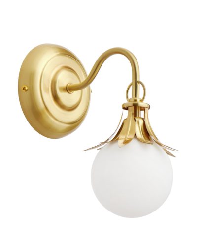 An Image of Habitat Easton Opal Wall Light - Brushed Brass