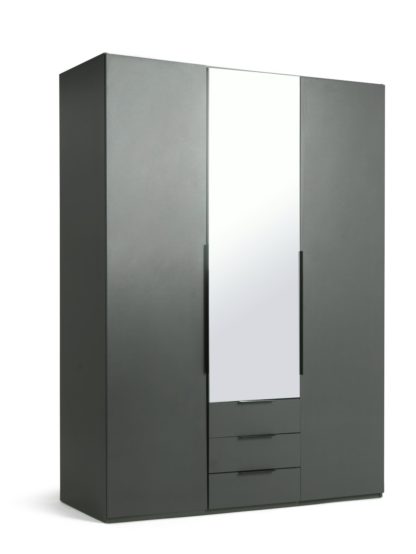 An Image of Argos Home Hallingford 3 Door 3 Drawer Wardrobe - Anthracite