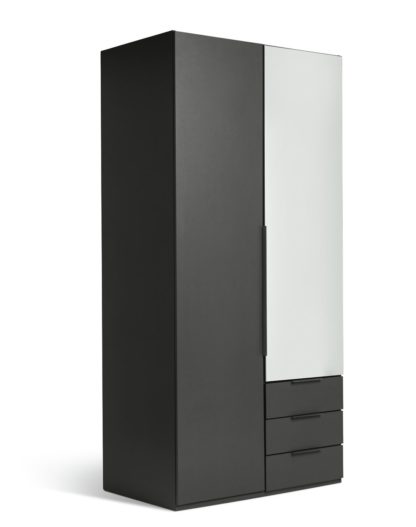 An Image of Argos Home Hallingford 2 Door 3 Drawer Wardrobe - Anthracite