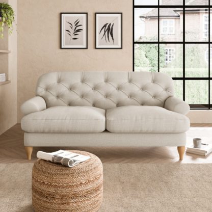 An Image of Canterbury Slub Cotton 2 Seater Sofa Slub Cotton Black