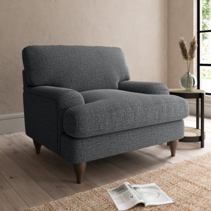 An Image of Darwin Slub Cotton Armchair Slub Cotton Black