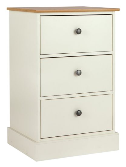 An Image of Argos Home Kensington Bedside Table - Oak Effect & Ivory