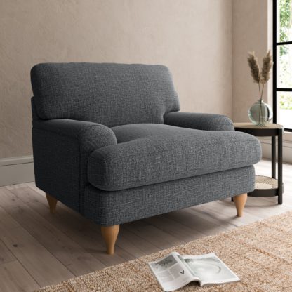 An Image of Darwin Slub Cotton Armchair Slub Cotton Black