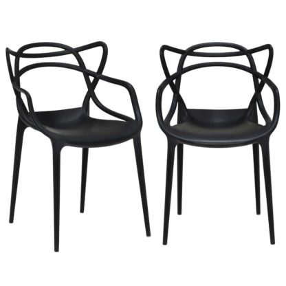 An Image of Pair of Kartell Masters Dining Chairs Rusty Orange