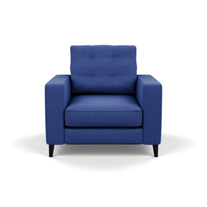 An Image of Heal's Mistral Armchair Brushed Cotton Cobalt Black Feet