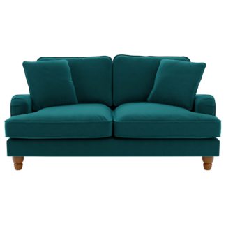 An Image of Beatrice Velvet 2 Seater Sofa Peacock