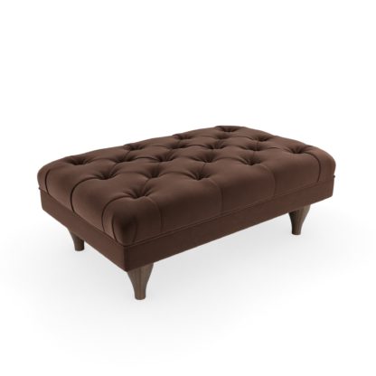 An Image of Warwick Luxury Velvet Footstool Luxury Velvet Black