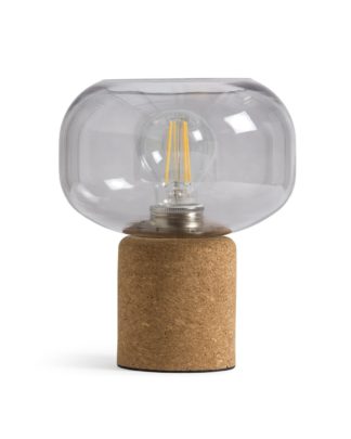 An Image of Habitat Pallas Cork Desk Lamp - Brown