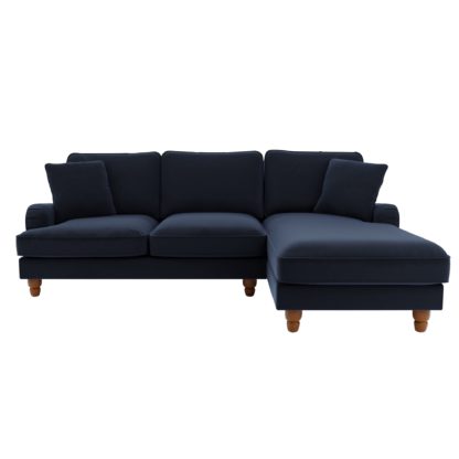 An Image of Beatrice Velvet Right Hand Corner Sofa Peacock