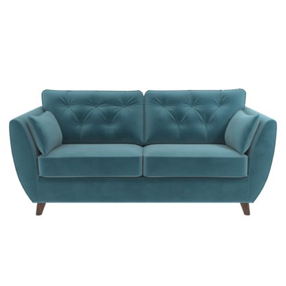 An Image of Dalston Velvet 3 Seater Sofa Grey