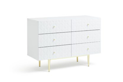 An Image of Habitat Sienna 3 + 3 Drawer Chest - White